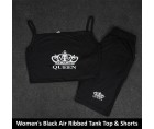 Women's Black Air Ribbed Tank Top & Shorts